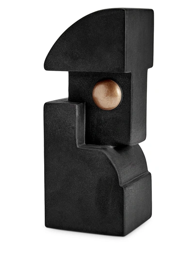 L'objet Cubisme Earthenware Bookend In Black, Gold