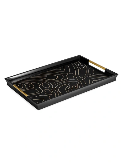 L'objet Rectangular Wood And Brass Tray In Black