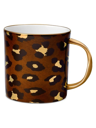 L'objet Leopard 24k Gold & Porcelain Mug In Multi