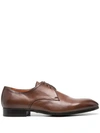 Santoni Men's Induct Burnished Leather Derby Shoes In Brown