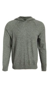 Vince Pullover Cashmere Hoodie In Heather Medium Grey