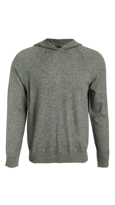 Vince Pullover Cashmere Hoodie In Heather Medium Grey