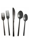 Fortessa 20-piece Arezzo Flatware Service, Brush Black In Brushed Black