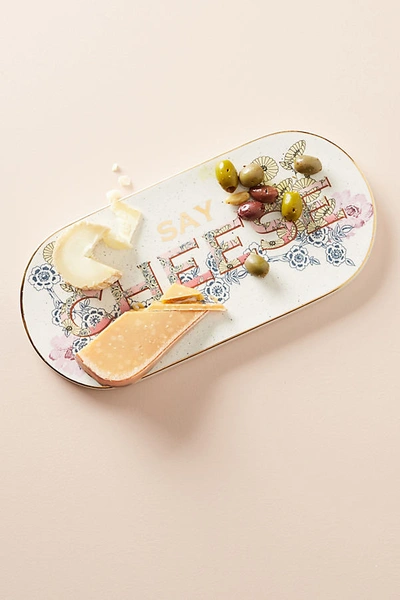 Anthropologie Say Cheese Board By  In White Size Cttngboard
