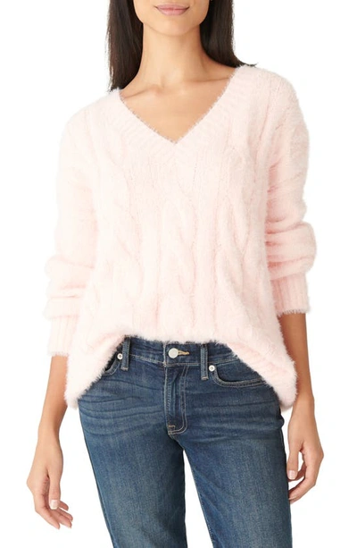 Lucky Brand Cable-knit Eyelash Sweater In Veiled Rose