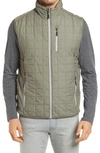 Cutter & Buck Rainier Primaloft Mens Eco Insulated Full Zip Puffer Vest In Green