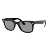 Ray Ban Original Wayfarer Washed Lenses Sunglasses Shiny Black Frame Green Lenses 52-22 In Shiny Black