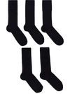 Cdlp Five-pack Black Socks In Blue