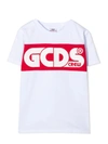 GCDS WHITE COTTON T-SHIRT,11630828