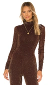 House Of Harlow 1960 X Revolve Sienna Bodysuit In Brown & Gold