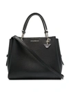 EMPORIO ARMANI PEBBLED EFFECT CHAIN STRAP TOTE BAG