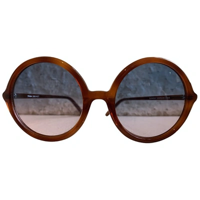 Pre-owned Sunday Somewhere Brown Sunglasses