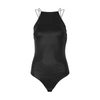 ALIX DYER BLACK COATED STRETCH-JERSEY BODYSUIT,3944303