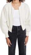 ALEXANDER WANG CROPPED CARDIGAN WITH IMITATION PEARL PLACKET