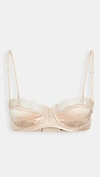 KIKI DE MONTPARNASSE LACE INSET BALCONETTE BRA CHAMPAGNE,KIKII40268