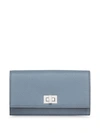 FENDI TWIST-LOCK CALF LEATHER WALLET