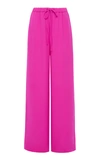 Valentino Wide-leg Silk Cady Pants In Red,pink