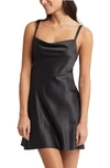 Rya Collection Heavenly Satin Chemise In Black