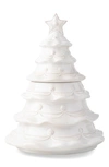 Juliska Berry & Thread Whitewash Christmas Tree Cookie Jar In Whitewash