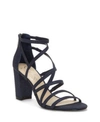 Jessica Simpson Women's Stassey Strappy Block Heel Dress Sandals Women's Shoes In Navy