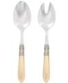 Vietri Aladdin Brilliant Aqua 2-piece Salad Server Set In Ivory