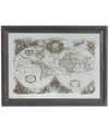 AB HOME 31" VINTAGE STYLE WORLD MAP CLASSIC MIRRORED WALL ART