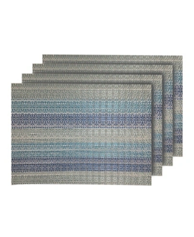 Dainty Home Yorkshire Woven Textilene Waterproof, Heat & Stain Resistant Washable 13" X 19" Placemat In Blue