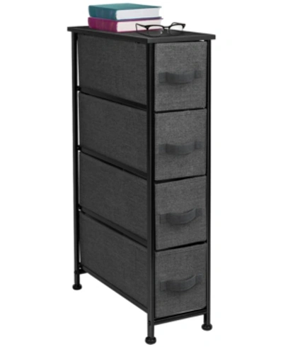 Sorbus Narrow Dresser Tower With 4 Drawers In Black