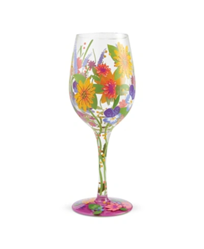Enesco Lolita Wine In The Garden Wine Glass In Multi