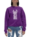 LA POP ART WOMEN'S WORD ART CREWNECK LLAMA SWEATSHIRT