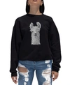 LA POP ART WOMEN'S WORD ART CREWNECK LLAMA SWEATSHIRT