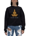 La Pop Art Women's Word Art Crewneck Inhale Exhale Sweatshirt In Black