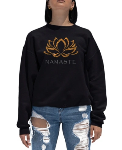 LA POP ART WOMEN'S WORD ART CREWNECK NAMASTE SWEATSHIRT