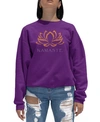 La Pop Art Women's Word Art Crewneck Namaste Sweatshirt In Purple