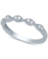 Macy's Diamond Scalloped Stackable Band (1/10 Ct. T.w.) In White Gold