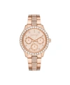 KENDALL + KYLIE WOMEN'S KENDALL + KYLIE CLASSIC ROSE GOLD TONE CRYSTAL BEZEL STAINLESS STEEL STRAP ANALOG WATCH 40MM