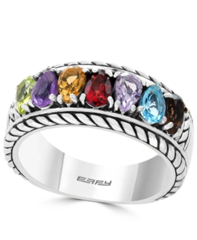 Effy Collection Effy Multi-gemstone Statement Ring (1-5/8 Ct. T.w.) In Sterling Silver In Multi Gemstone Ring In Sterling Silver