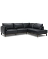 Furniture Jollene Leather 2-pc. Sectional With Chaise, Created For Macy's In Navy