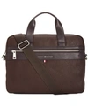 Tommy Hilfiger Men's Pebble Faux-leather Leo Briefcase In Brown