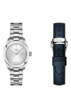 Tissot T-my Lady Bracelet Watch & Leather Strap Gift Set, 29.3mm In Silver