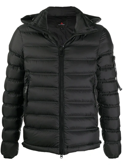 Peuterey Boggs Kn Blue Hooded Down Jacket In Black