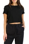 Goodlife Short Sleeve Supima Cropped T-shirt In Black