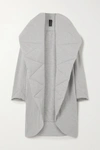 NORMA KAMALI OVERSIZED QUILTED MÉLANGE STRETCH COTTON-JERSEY COAT