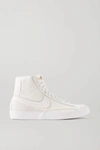 NIKE BLAZER MID '77 INFINITE TEXTURED-LEATHER HIGH-TOP SNEAKERS