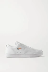 NIKE COURT VINTAGE EMBROIDERED TEXTURED-LEATHER SNEAKERS