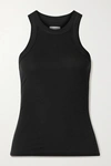 Wsly The Rivington Ribbed Stretch-tencel Lyocell Tank In Black