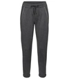 BRUNELLO CUCINELLI EMBELLISHED COTTON AND SILK TRACKtrousers,P00527744
