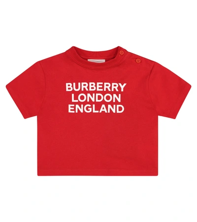 Burberry Baby Logo Cotton T-shirt In Red