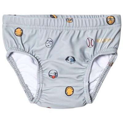 Soft Gallery Babies'  Alloy Emoji Miki Swim Diaper In Grey