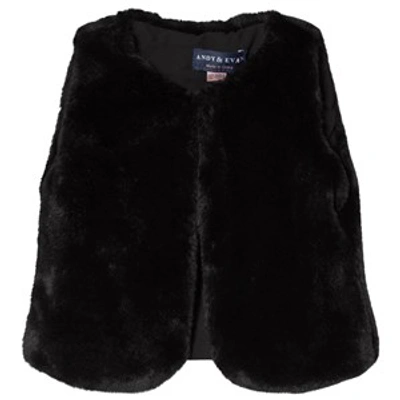 Andy & Evan Babies' Little Girl's & Girl's Faux Fur Waistcoat In Black